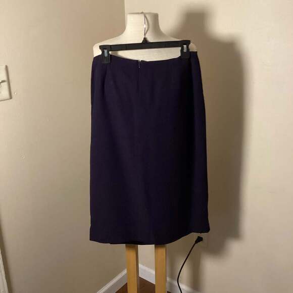 Carlisle Vintage Navy Blue Wool Blend Pencil Skirt Size 10 - Thumbnail 5