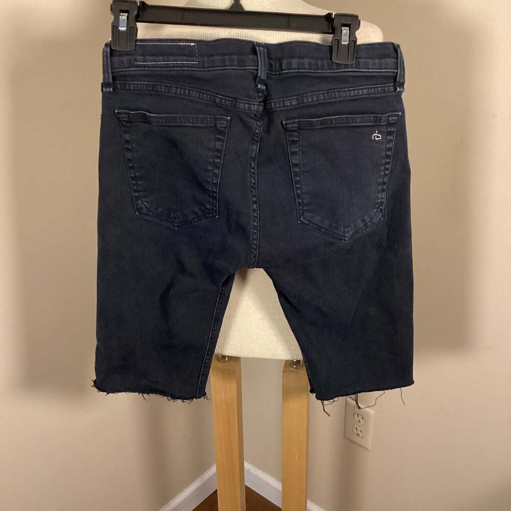 rag & bone / JEAN Size 26 Blue Black Raw Hem Cut-off Denim Bermuda Shorts - Thumbnail 2
