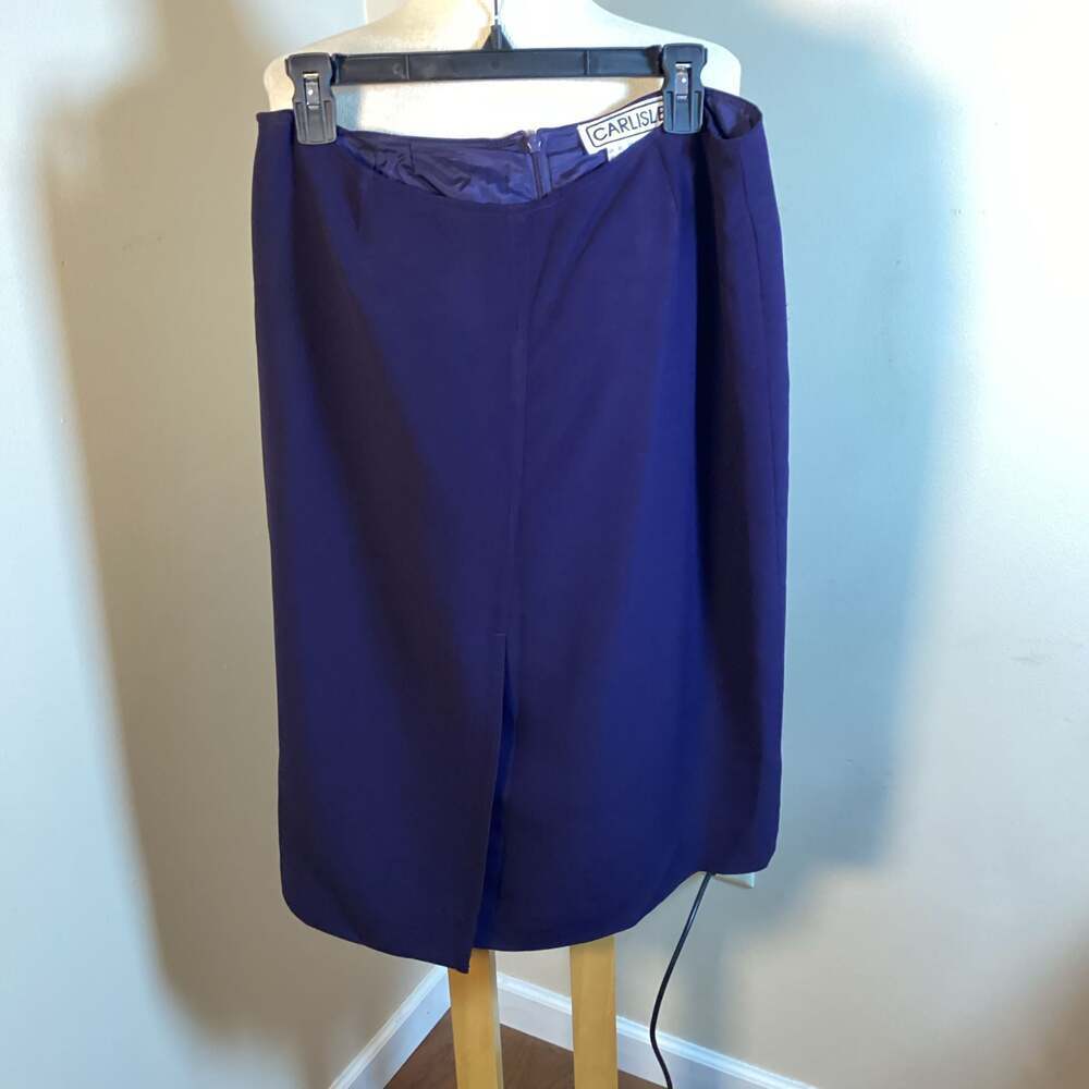 Carlisle Vintage Navy Blue Wool Blend Pencil Skirt Size 10 - Thumbnail 3
