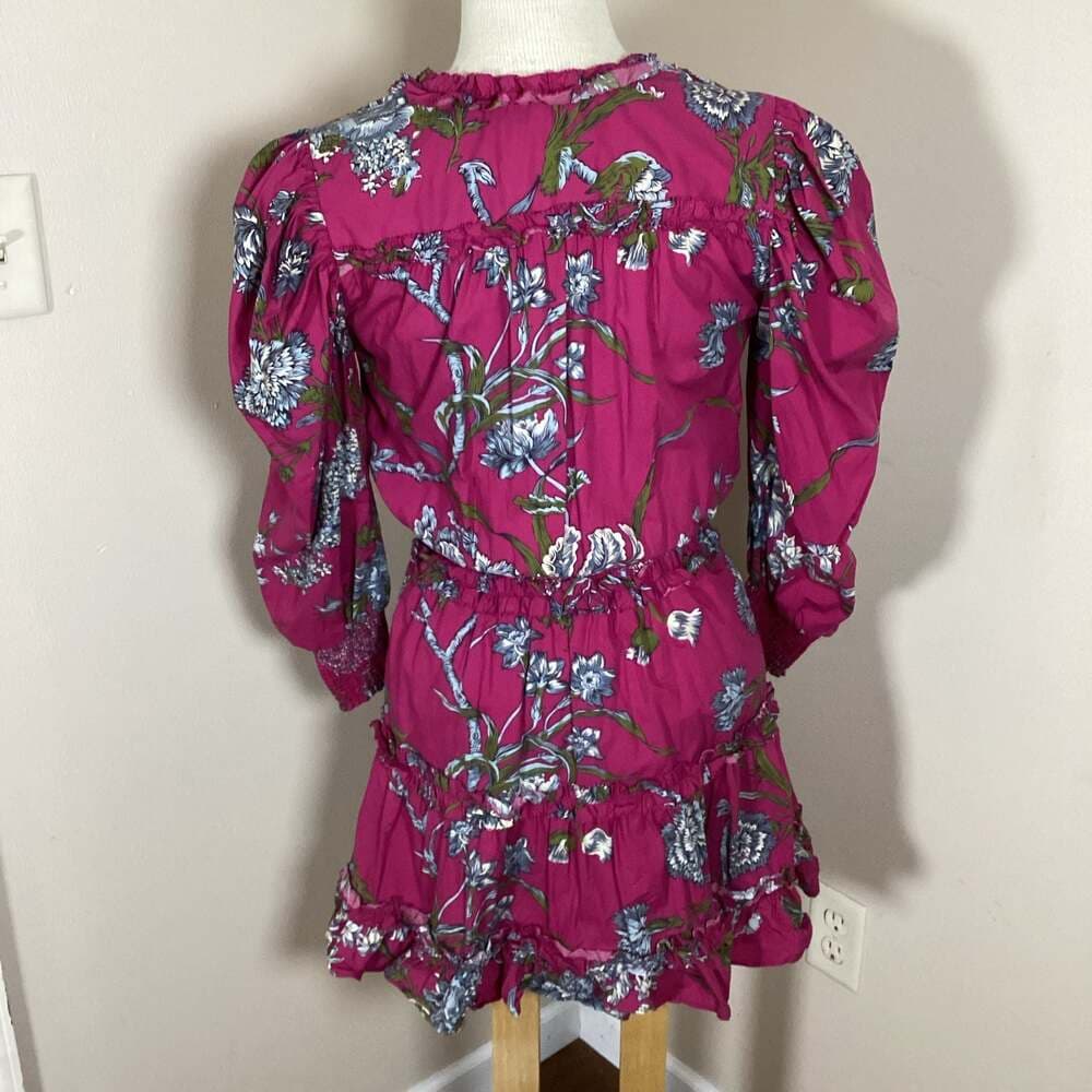 Love The Label Floral Print Smocked Waist Mini Dress Size S - Thumbnail 3
