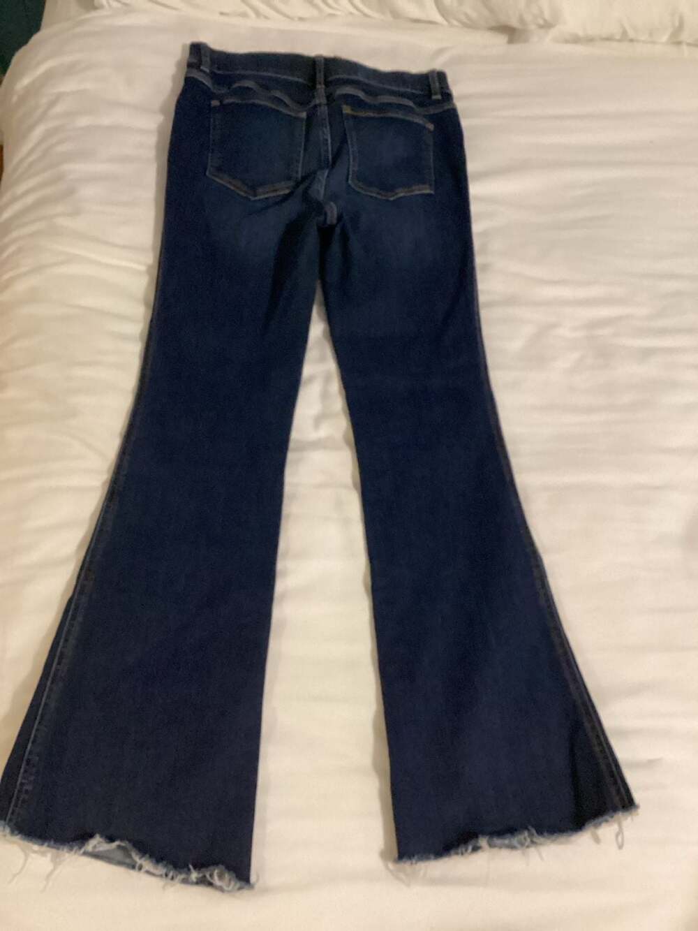 SPANX Flare Jeans in Midnight Shade with Raw Hem - Thumbnail 2