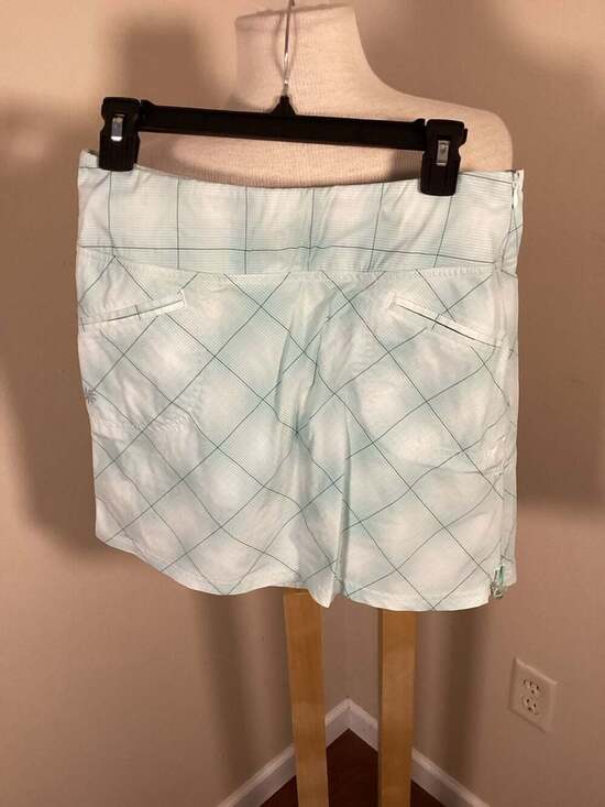 Athleta Tulum Plaid Skort in Mint Green and White Size 4 - Thumbnail 5