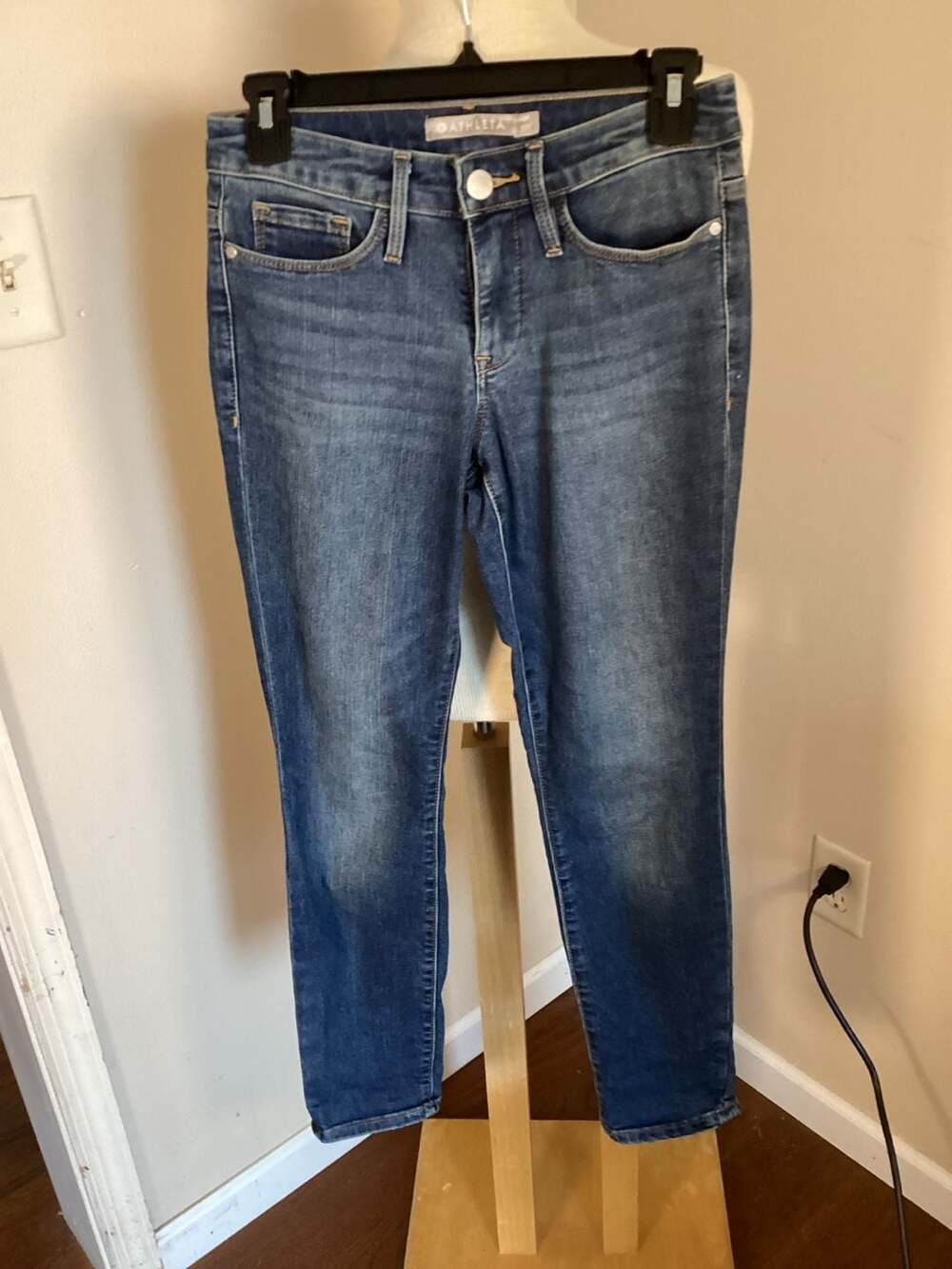 Athleta SCULPTEK Denim Skinny Jeans Medium Wash Blue Size 0P Petite - Thumbnail 3
