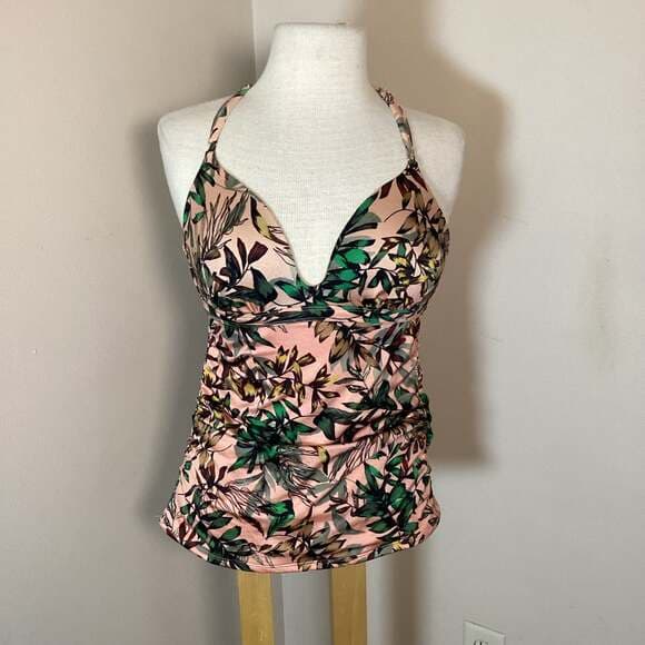 Athleta Floral Strappy Back Tankini Top Size M - Thumbnail 4