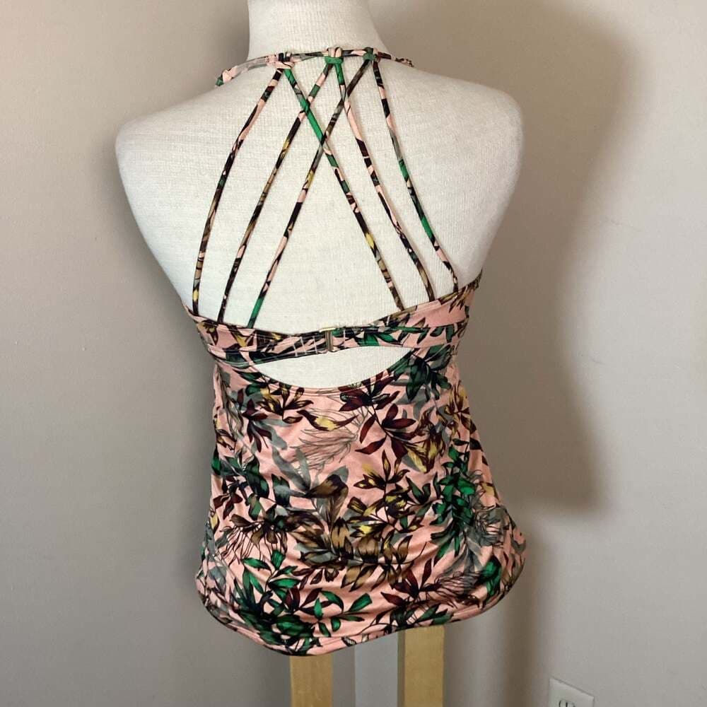 Athleta Floral Strappy Back Tankini Top Size M - Thumbnail 3