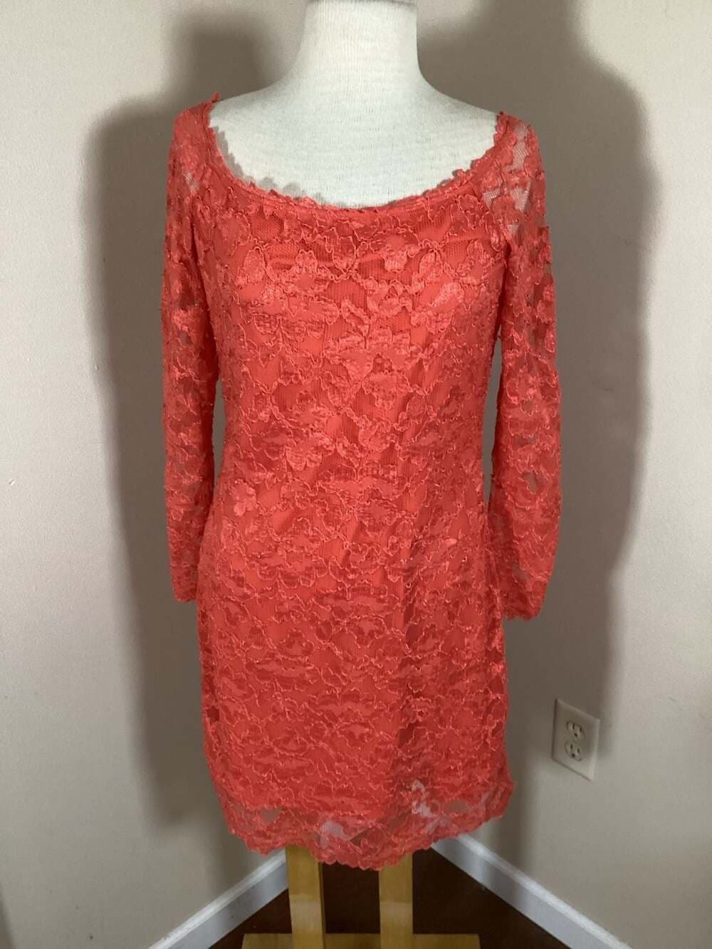 Hale Bob Women's Long Sleeve Lace Dress Size L - Thumbnail 3