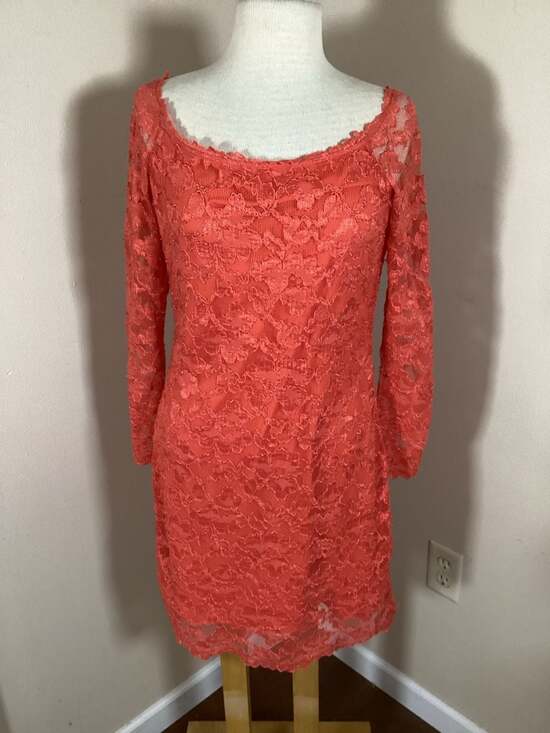 Hale Bob Women's Long Sleeve Lace Dress Size L - Thumbnail 4