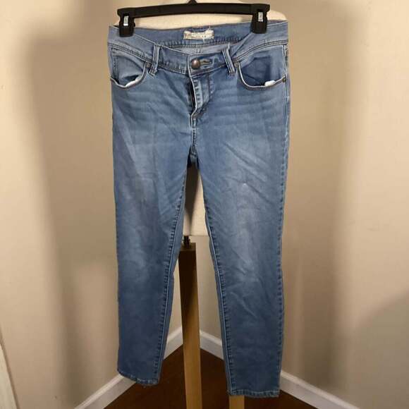 Free People Women's W28 Low Rise Skinny Jeans Medium Wash Blue Denim - Thumbnail 4