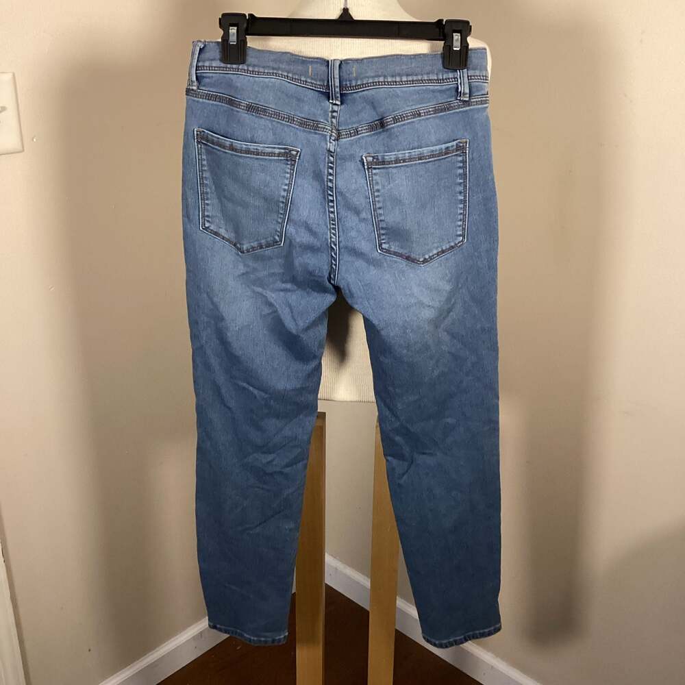 Free People Women's W28 Low Rise Skinny Jeans Medium Wash Blue Denim - Thumbnail 2