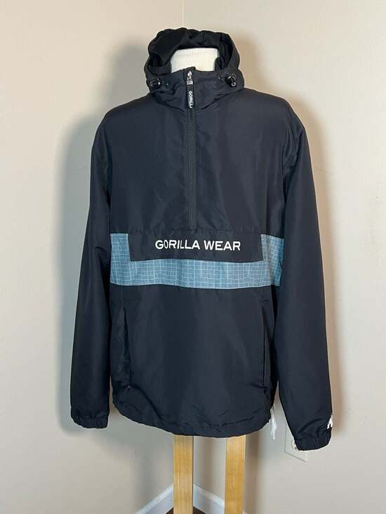 Gorilla Wear Black Half-Zip Windbreaker Anorak Jacket Size M - Thumbnail 5