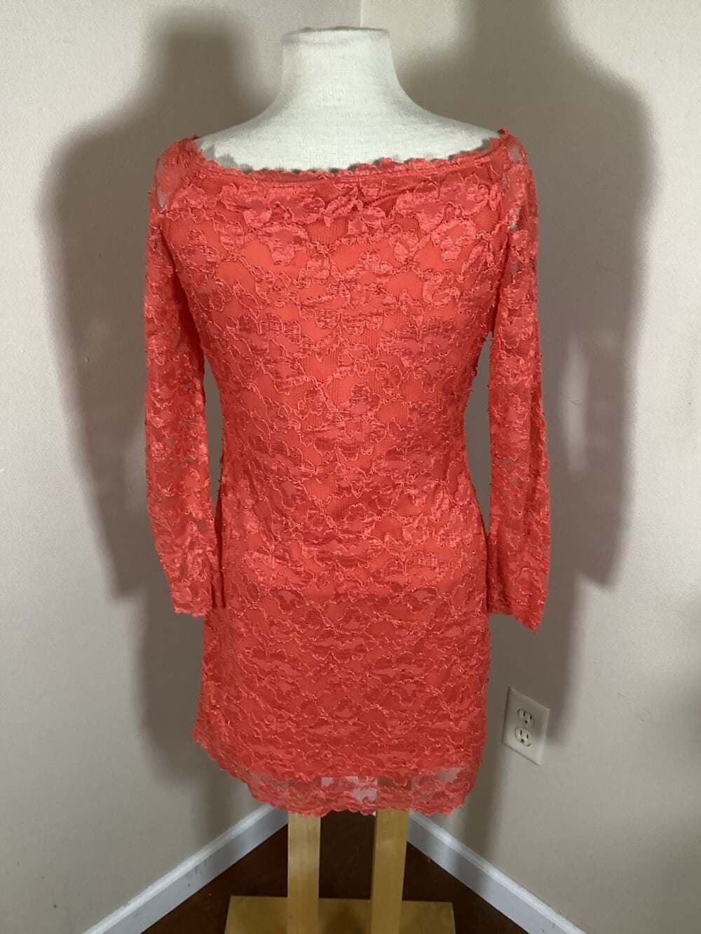 Hale Bob Women's Long Sleeve Lace Dress Size L - Thumbnail 2