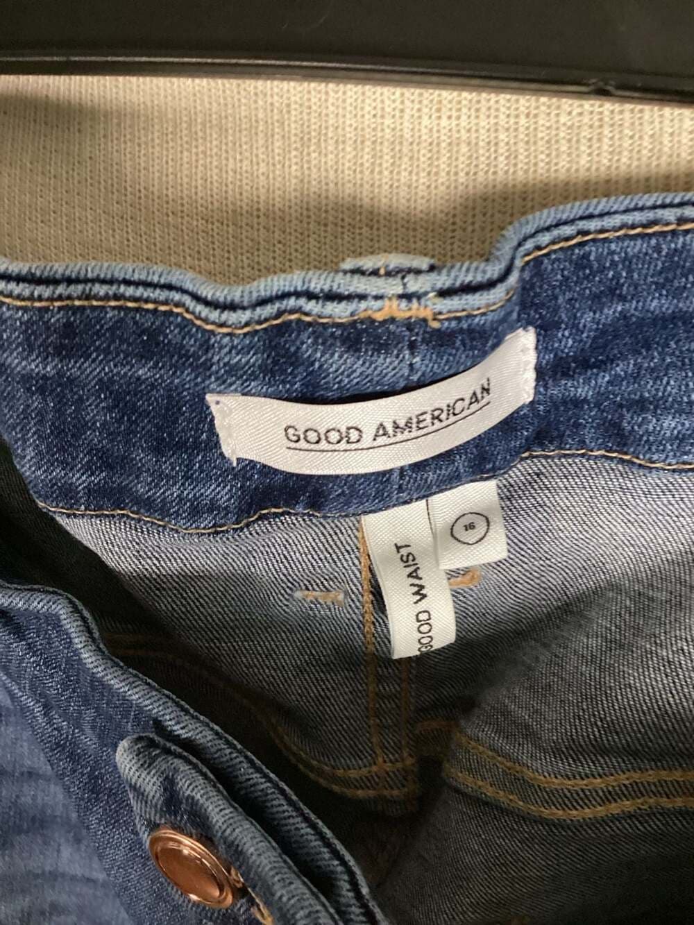Good American Good Waist Distressed Skinny Jeans Size 16 - Thumbnail 2