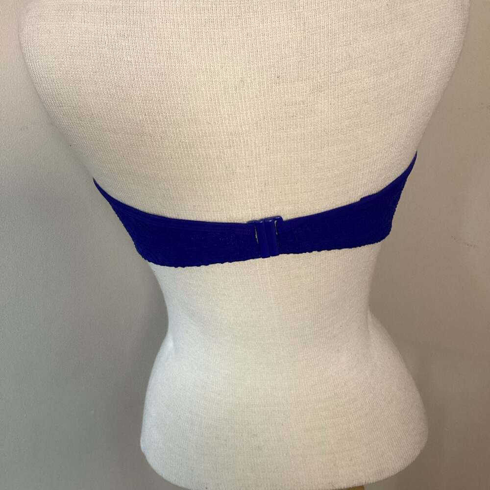 Panache Swim Anya Riva Crochet Bandeau Bikini Top Blue 36E - Thumbnail 4