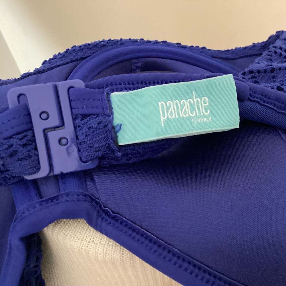 Panache Swim Anya Riva Crochet Bandeau Bikini Top Blue 36E - Thumbnail 3