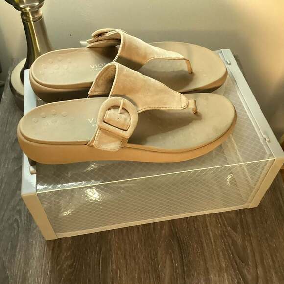 Vionic Women's Activate RX Recovery Thong Sandals Suede Taupe - Thumbnail 4