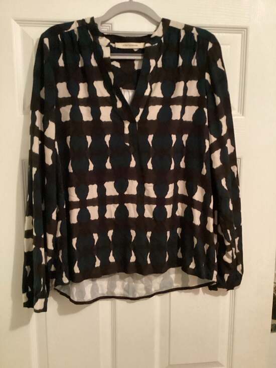 La Fée Maraboutée Geometric Print Long Sleeve Blouse Size 38 - Thumbnail 4