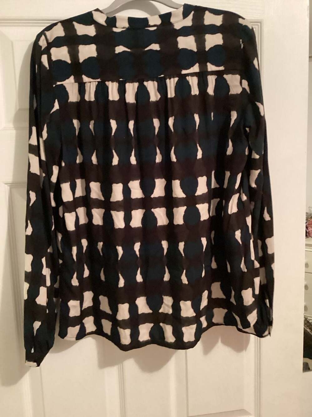 La Fée Maraboutée Geometric Print Long Sleeve Blouse Size 38 - Thumbnail 2