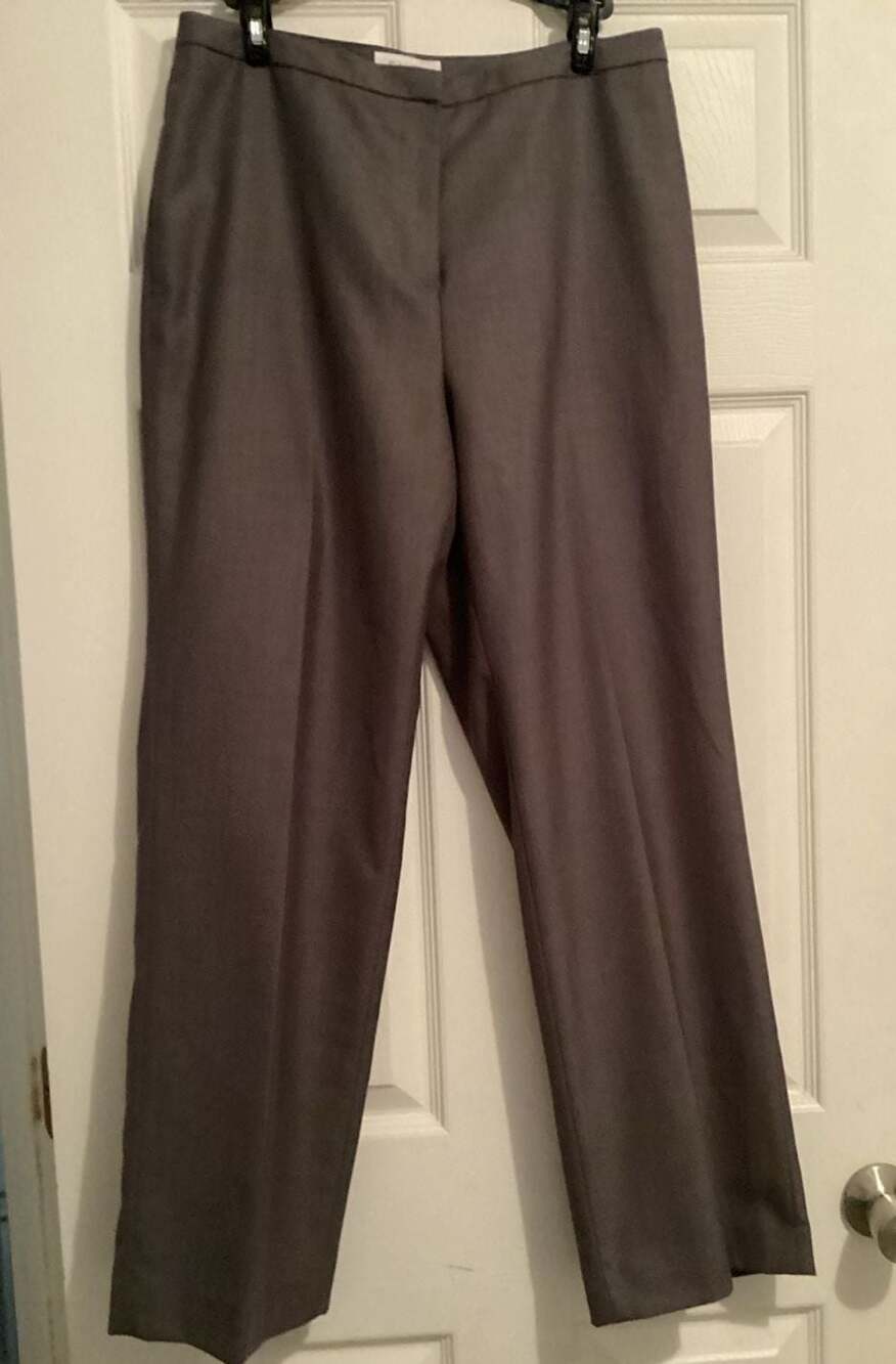 Calvin Klein Women's Dress Pants Size 10P Gray Straight Leg Trousers - Thumbnail 5