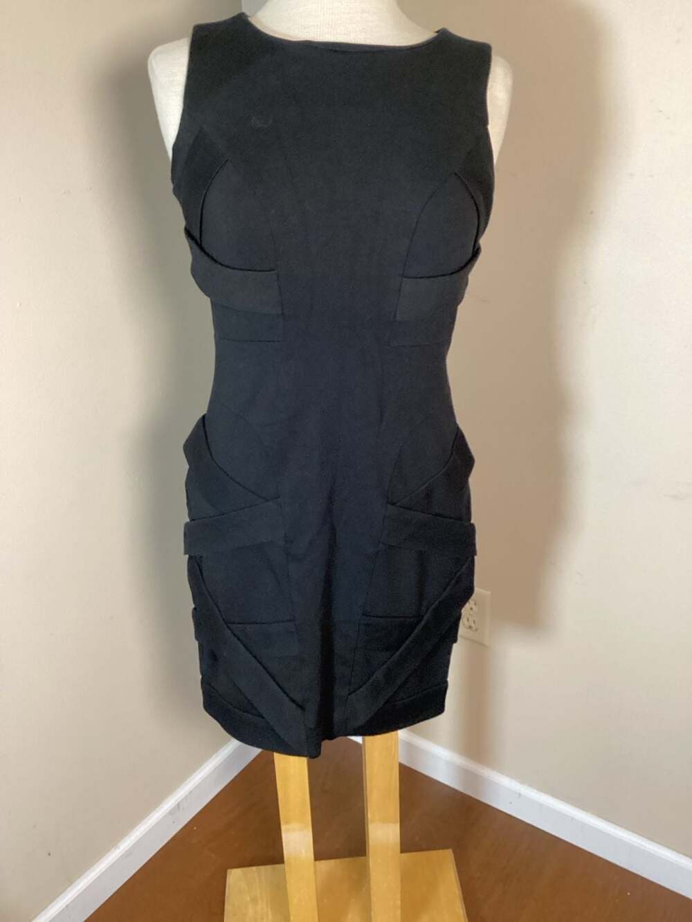 Cynthia Steffe Black Bandage Bodycon Dress Size 6 - Thumbnail 5