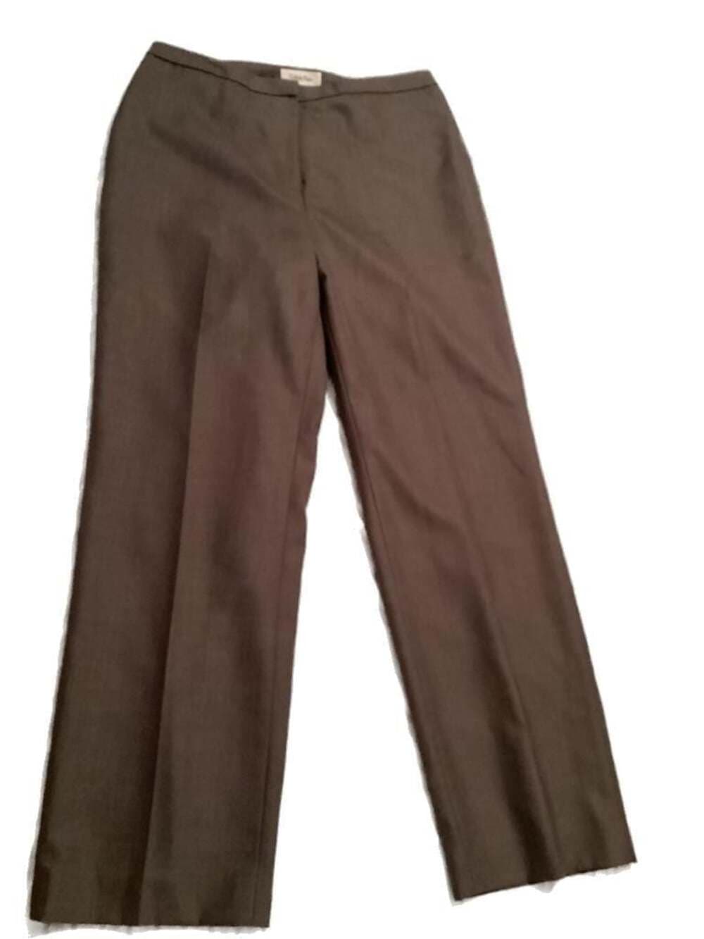 Calvin Klein Women's Dress Pants Size 10P Gray Straight Leg Trousers - Thumbnail 3