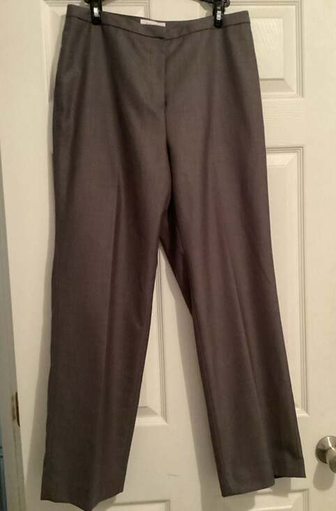 Calvin Klein Women's Dress Pants Size 10P Gray Straight Leg Trousers - Thumbnail 6