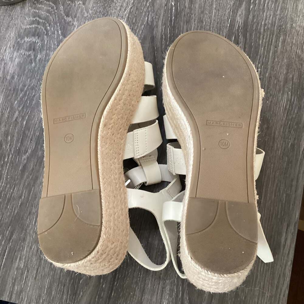Marc Fisher White Gladiator Espadrille Platform Sandals Size 10M - Thumbnail 7