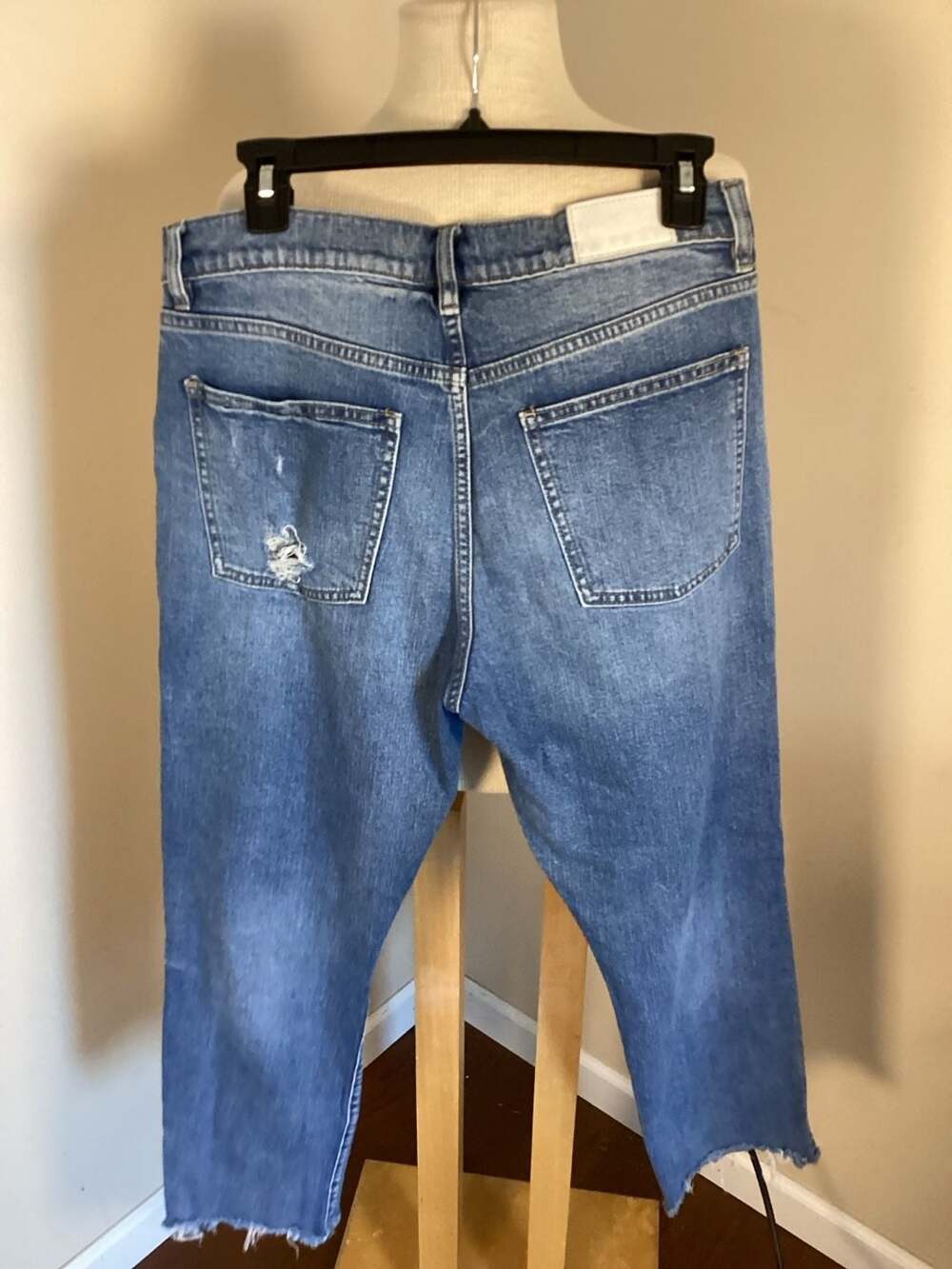 Pistola Denim Distressed Straight Leg Cropped Jeans Size 30 - Thumbnail 3