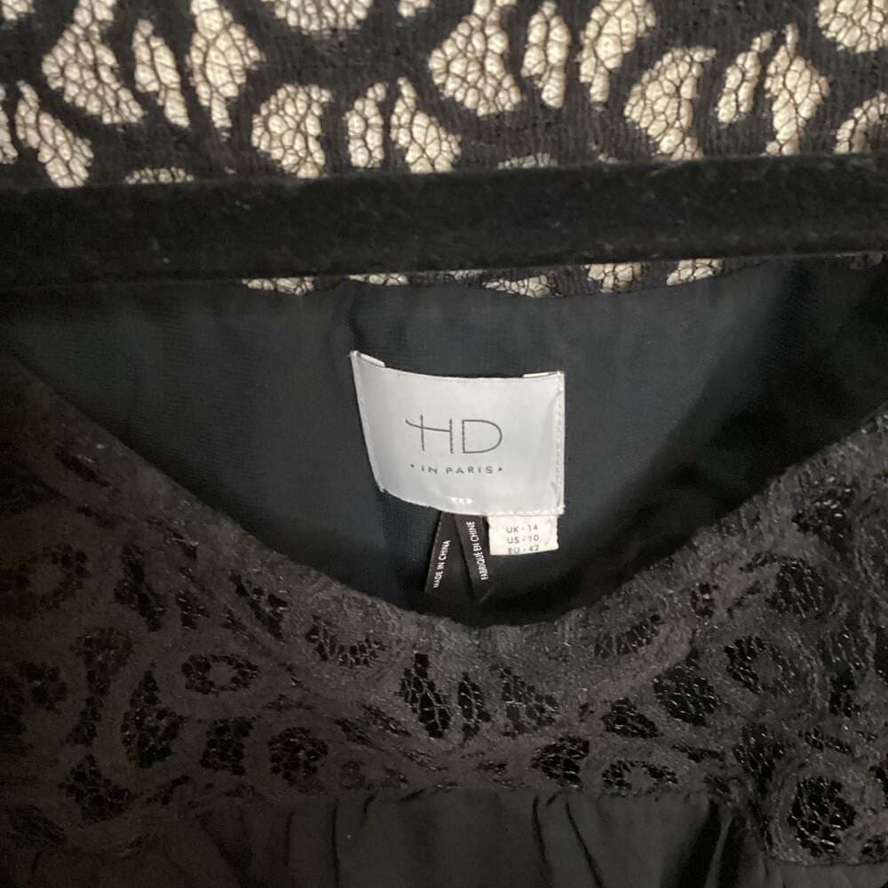 HD in Paris Anthropologie Black Lace-Yoke Sleeveless Dress - Thumbnail 2