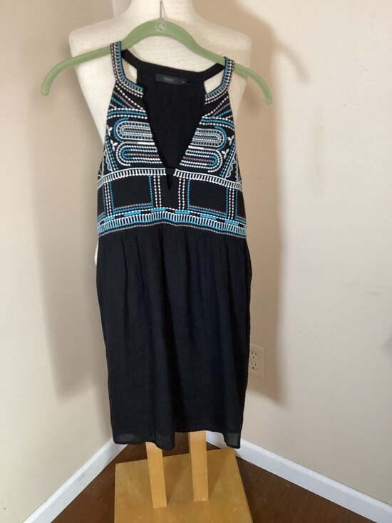 THML Black Embroidered Sleeveless Dress Size XS - Thumbnail 4