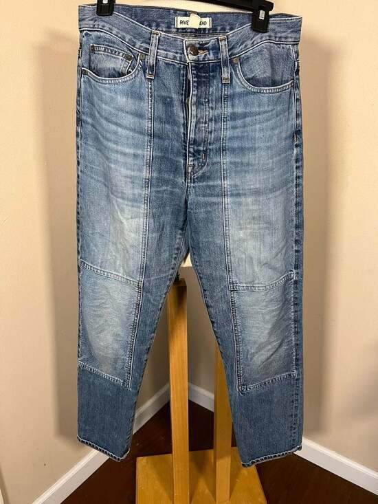 Rivet & Thread High-Rise Slim Boyjeans Thigh-Patch Edition Size 28 - Thumbnail 4