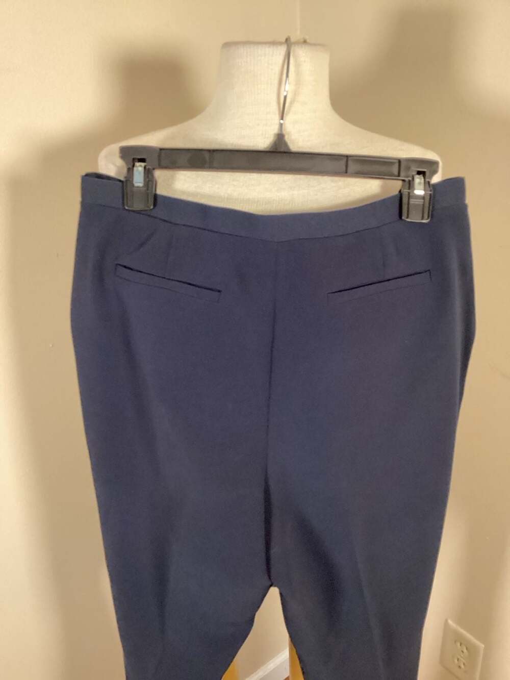 Ellen Tracy Navy Blue Slim Leg Ankle Trousers Size 8 - Thumbnail 3