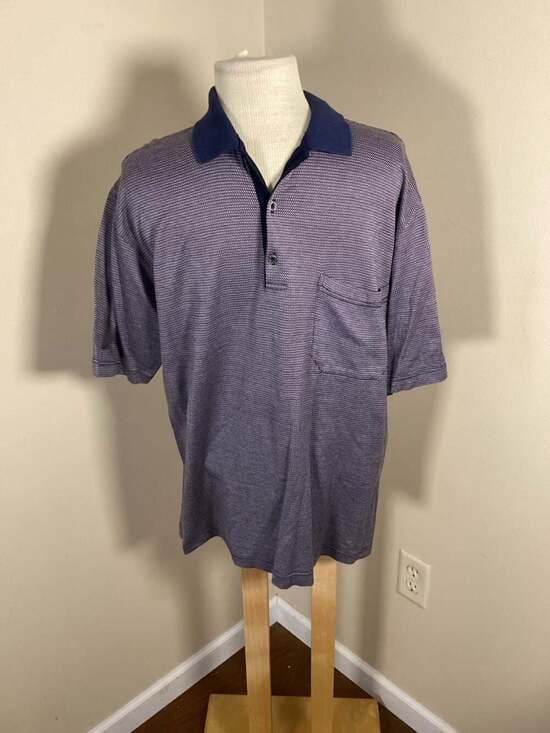 Emme Uno Made in Italy Men's Purple Micro-Houndstooth 100% Cotton Short Sleeve P - Thumbnail 5