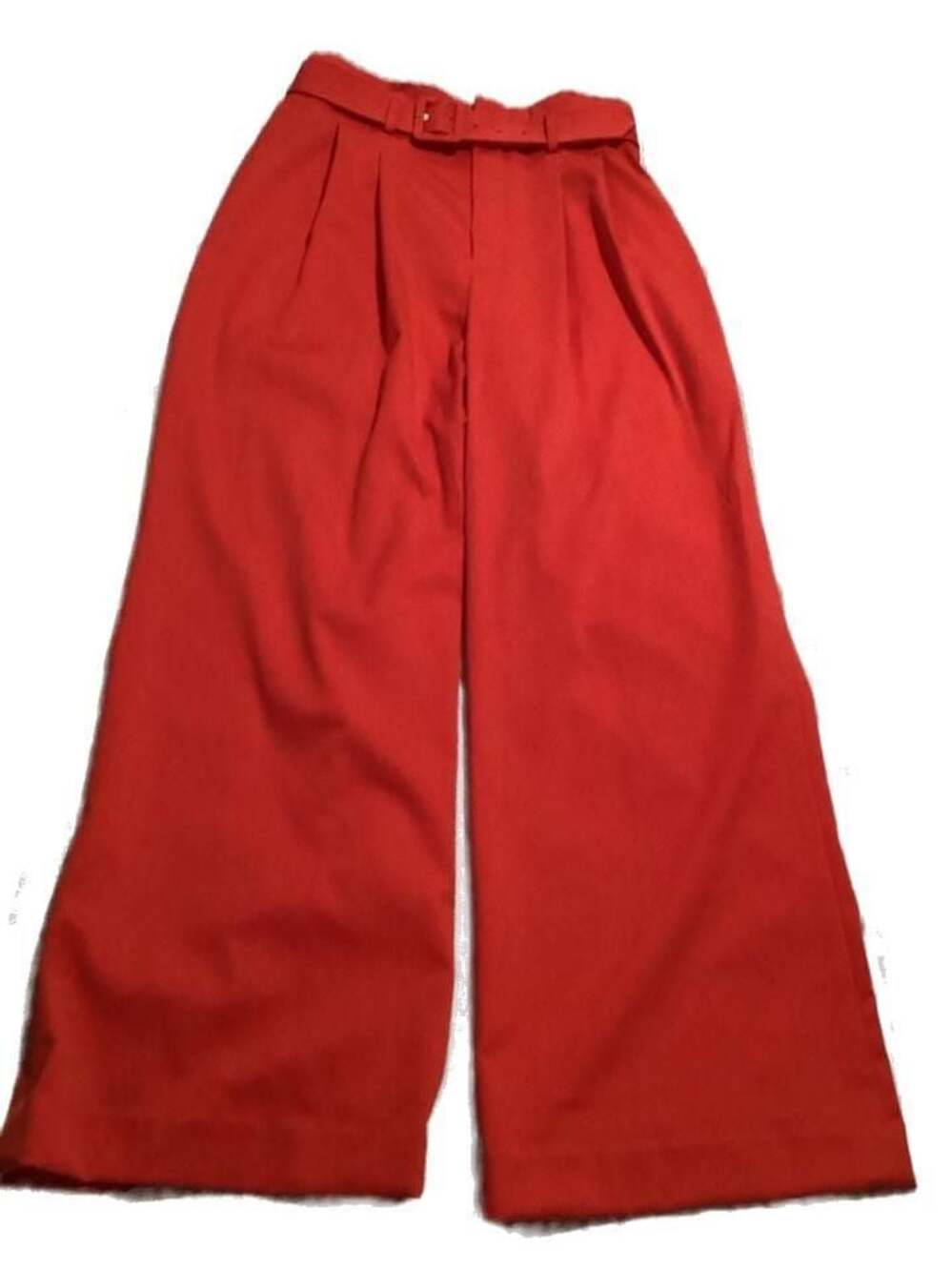 Antonio Melani Red High-Waisted Belted Wide Leg Pants Size 8 - Thumbnail 3