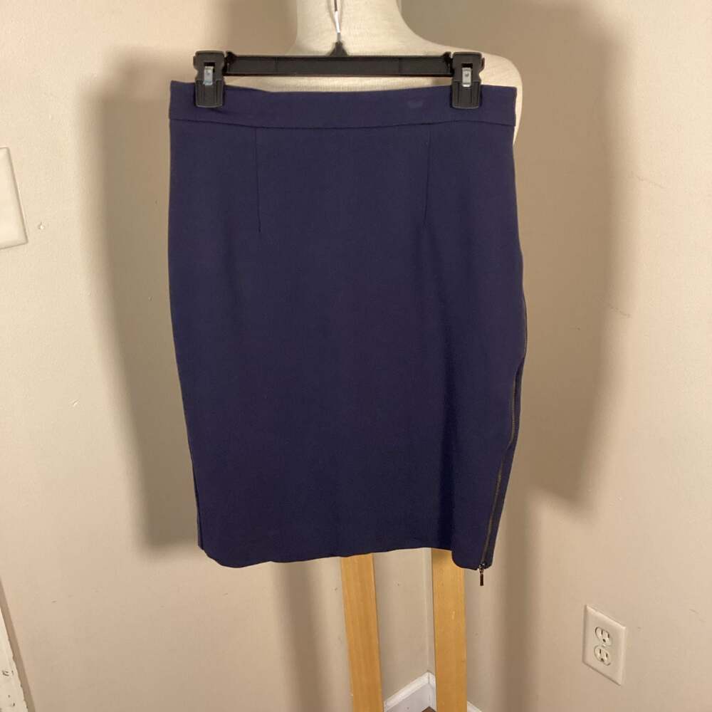 Halogen Navy Blue Side Zip Pencil Skirt - Size 8 - Thumbnail 4