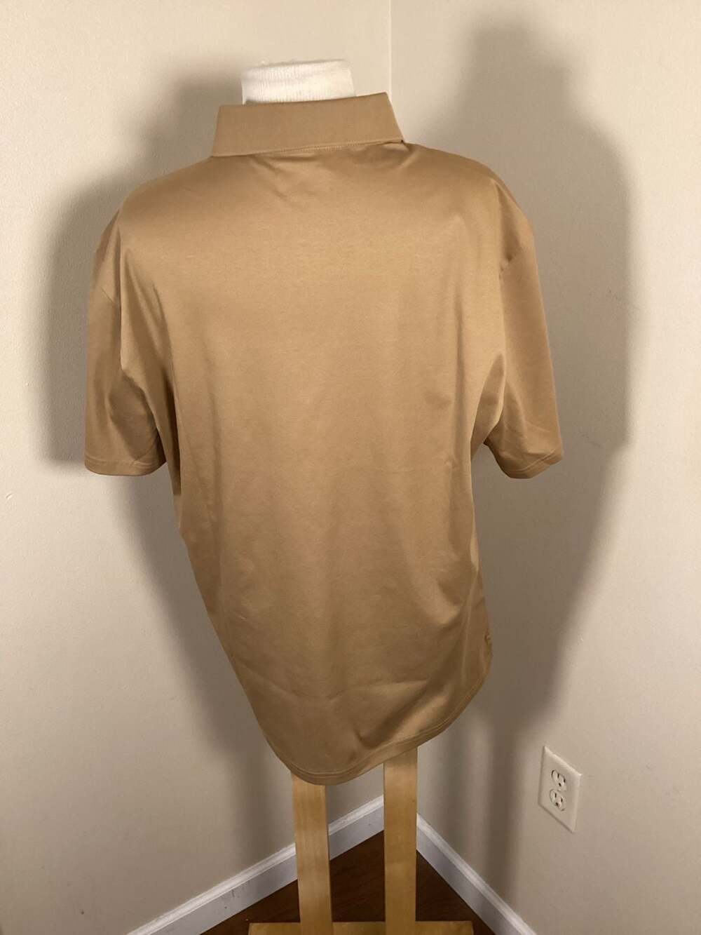 Joseph Abboud Modern Fit Tan Stretch Cotton Polo Shirt Size XL - Thumbnail 2