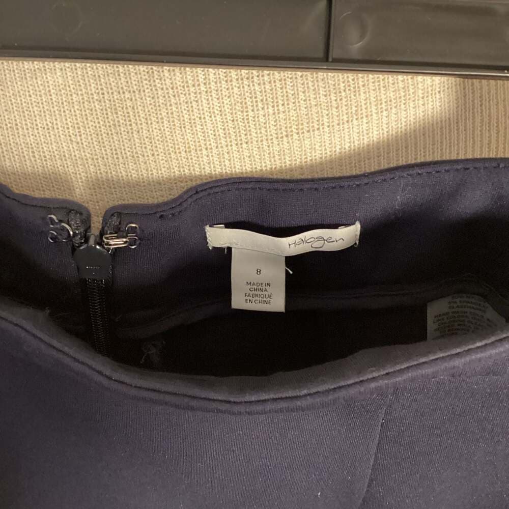 Halogen Navy Blue Side Zip Pencil Skirt - Size 8 - Thumbnail 3