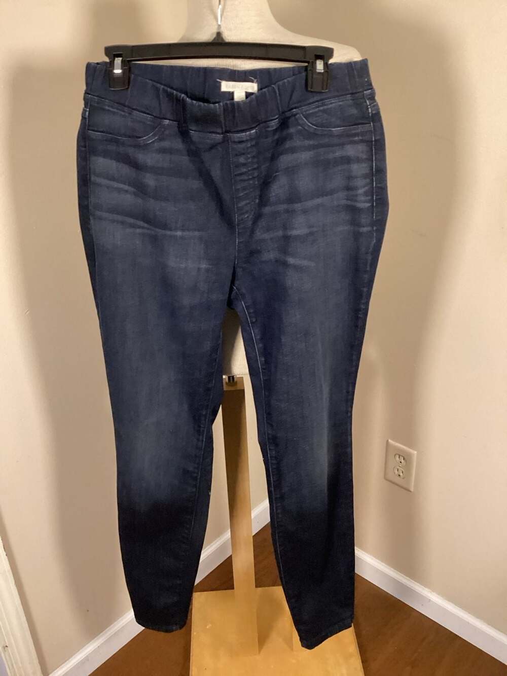 Eileen Fisher Dark Wash Pull-On Skinny Jeggings Size M - Thumbnail 3