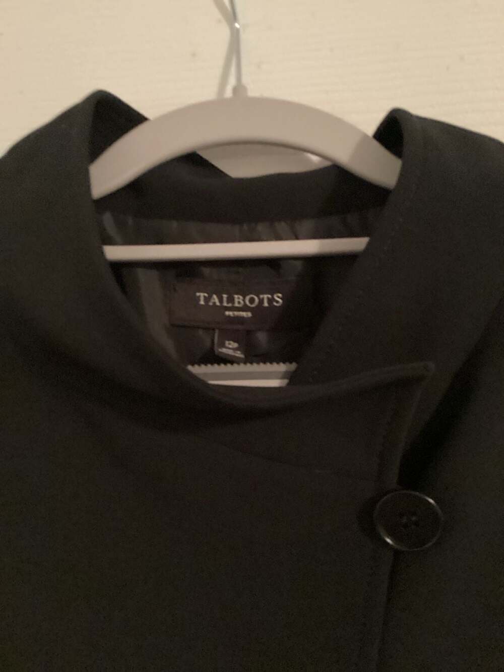 Talbots Petites Black Asymmetrical Button Front Jacket Size 12P - Thumbnail 2
