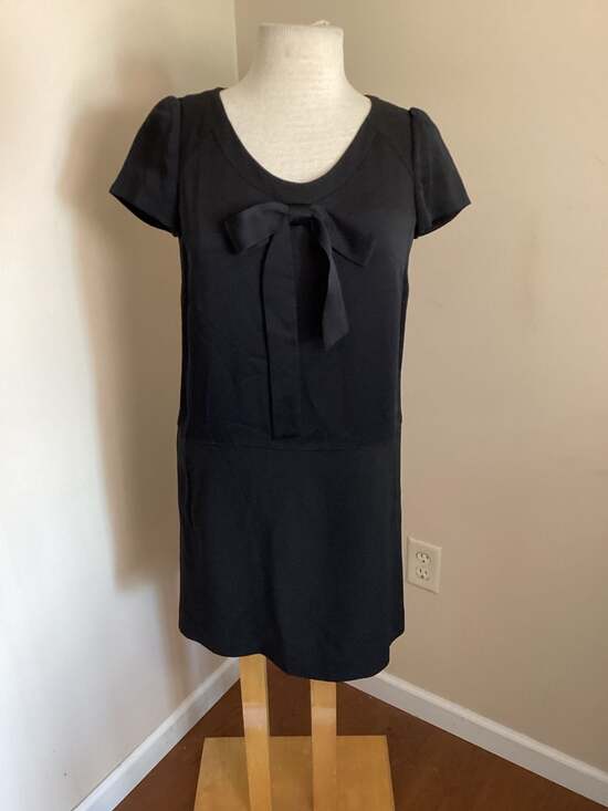 Gerard Darel Black Bow Front Short Sleeve Dress Size 38 - Thumbnail 4