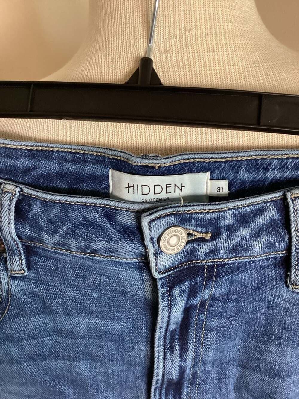 Hidden Los Angeles Distressed Raw Hem Jeans Size 31 - Thumbnail 2