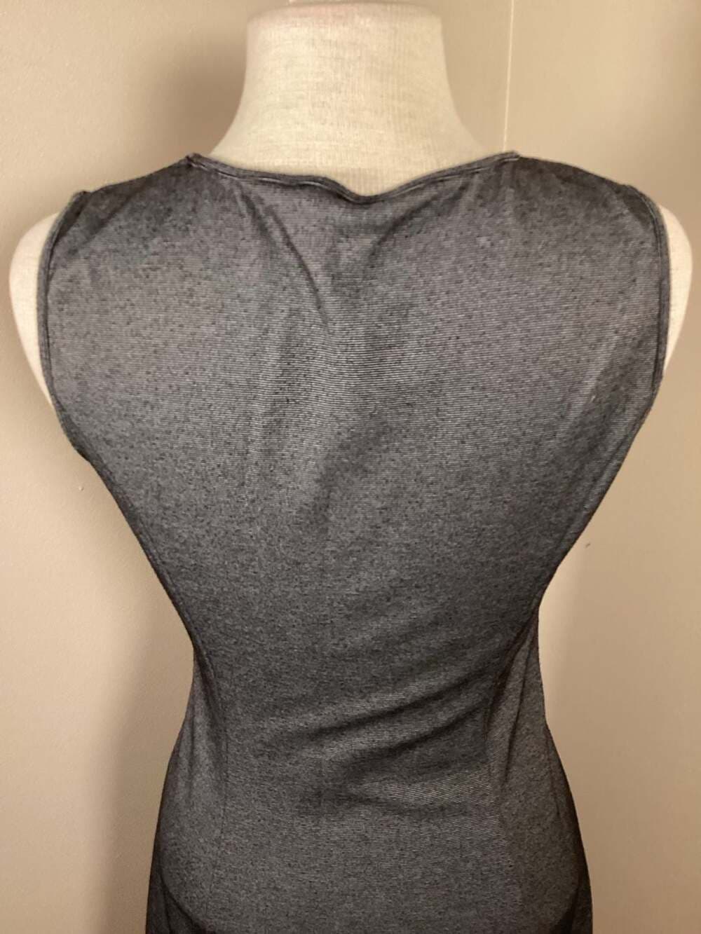 White House Black Market Gray Ponte Flounce Hem Fit & Flare Mini Dress Size 2 - Thumbnail 3