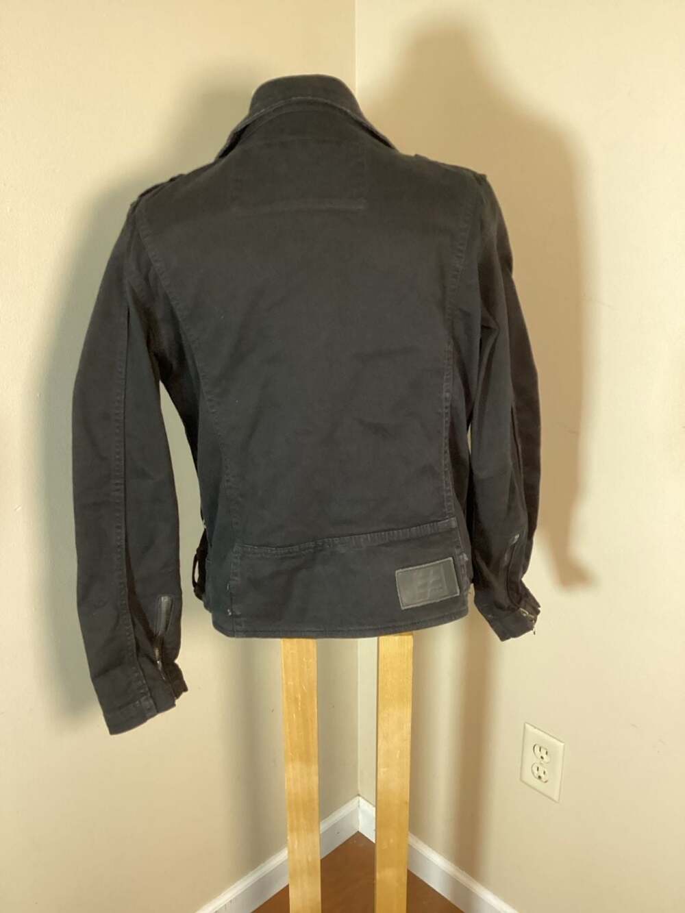 Different Character Stella Black Cotton Moto Jacket Size L - Thumbnail 3