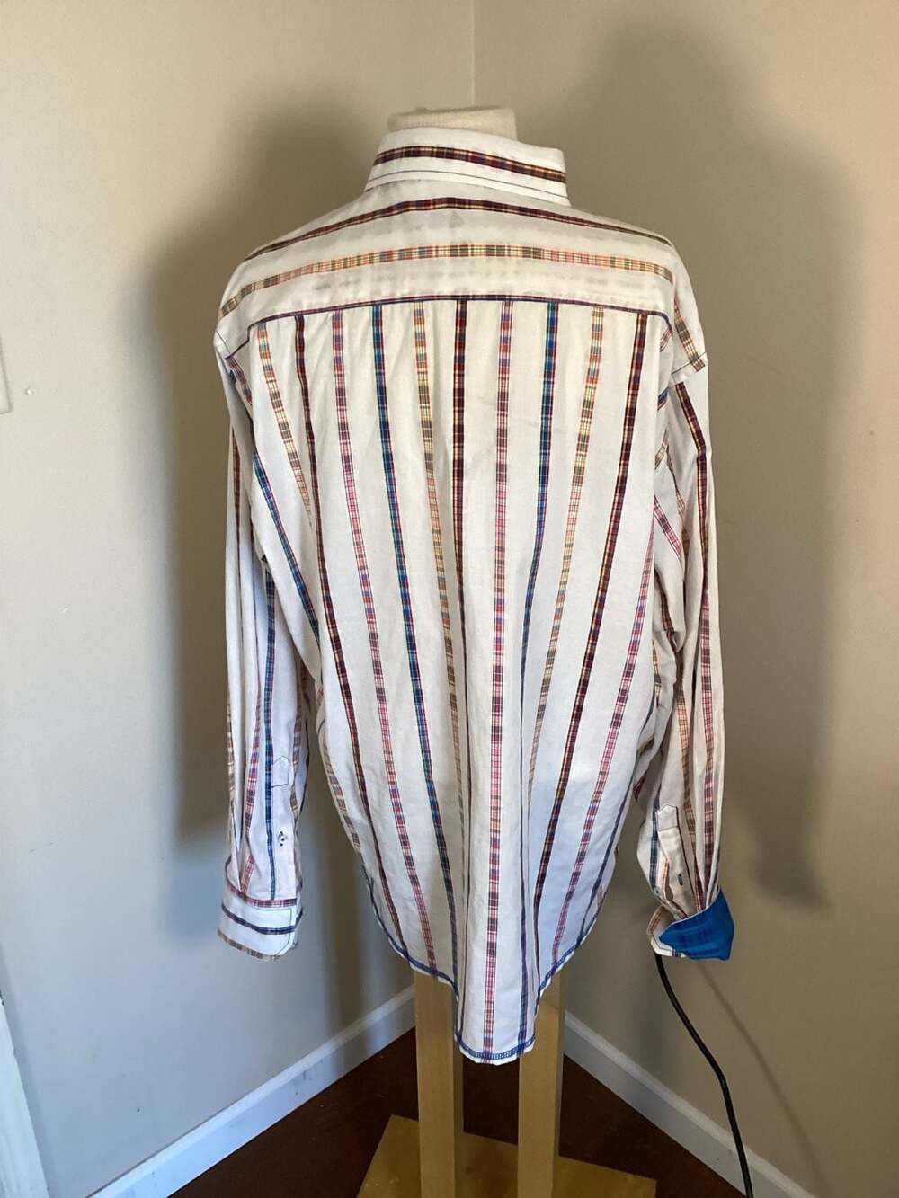 Georg Roth Los Angeles Men's XL Multicolor Striped Button Down Shirt - Thumbnail 2