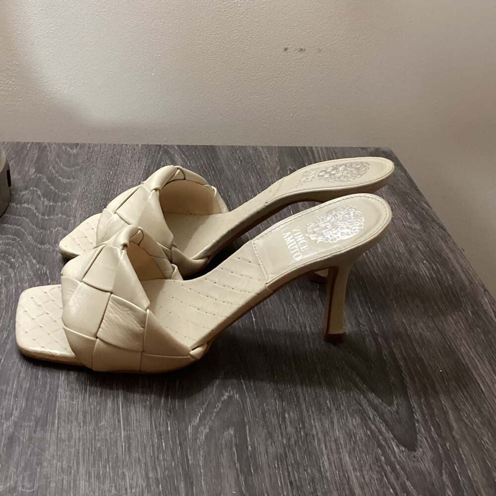 Vince Camuto Braided Square Toe Heeled Mules Size 7.5M - Thumbnail 3