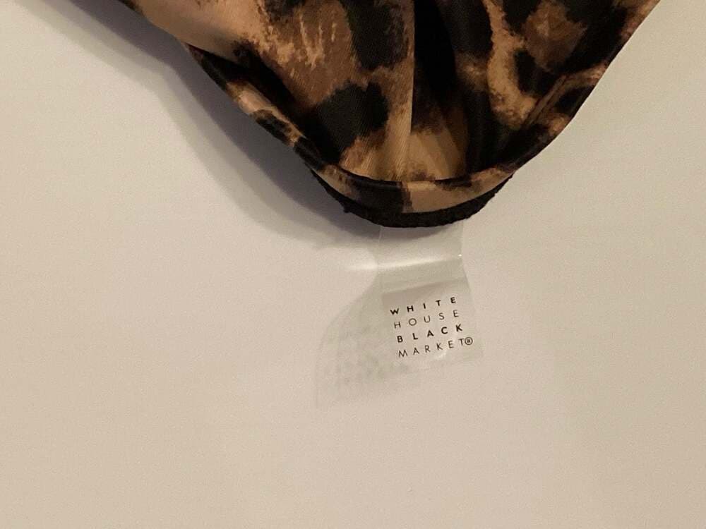 White House Black Market Leopard Print High-Waist Ruched Bikini Bottom Size M - Thumbnail 3