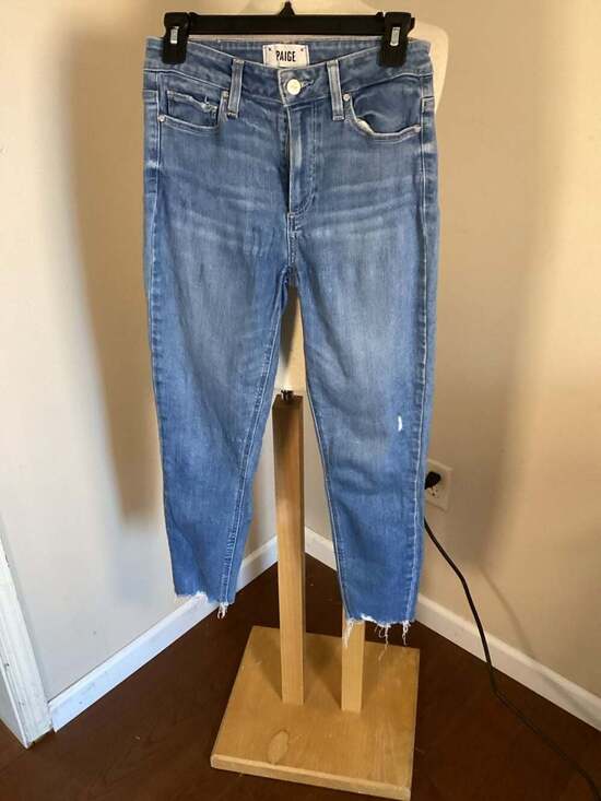 PAIGE Women's Skyline Skinny Ankle Jeans with Raw Hem - Size 27 - Thumbnail 4