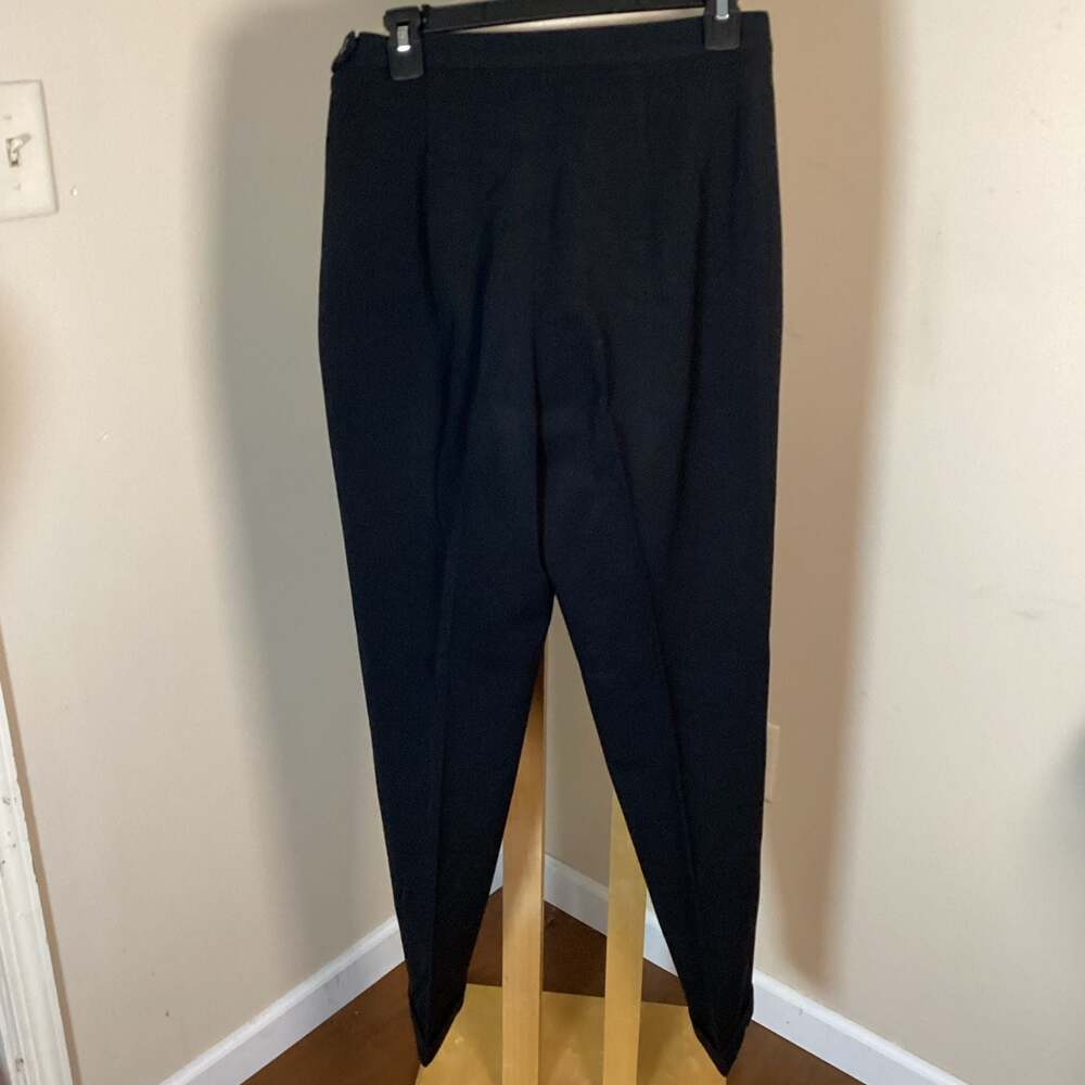 Lauren Ralph Lauren Black Wool Blend Trousers Size 8 - Thumbnail 4