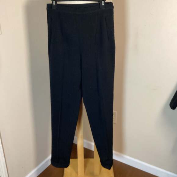 Lauren Ralph Lauren Black Wool Blend Trousers Size 8 - Thumbnail 12