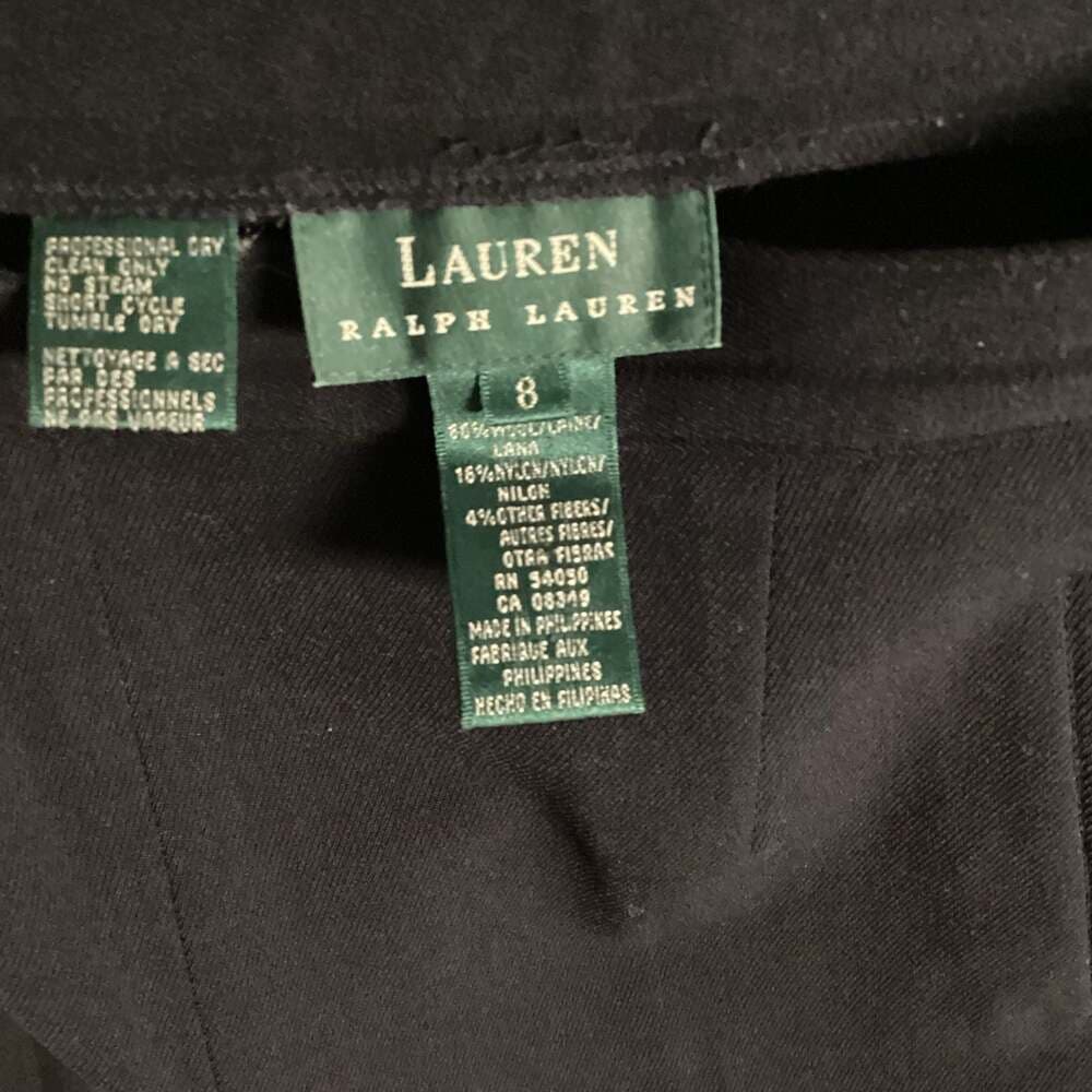 Lauren Ralph Lauren Black Wool Blend Trousers Size 8 - Thumbnail 7