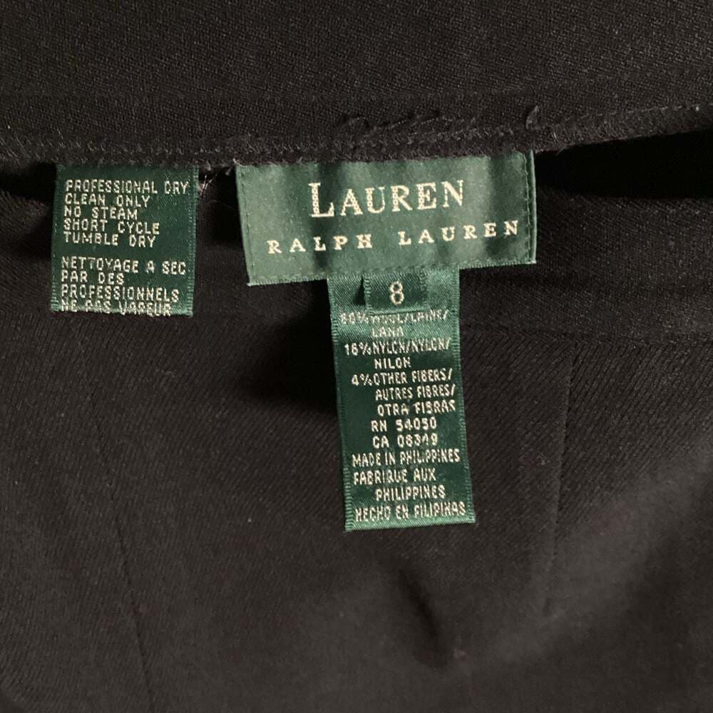 Lauren Ralph Lauren Black Wool Blend Trousers Size 8 - Thumbnail 3